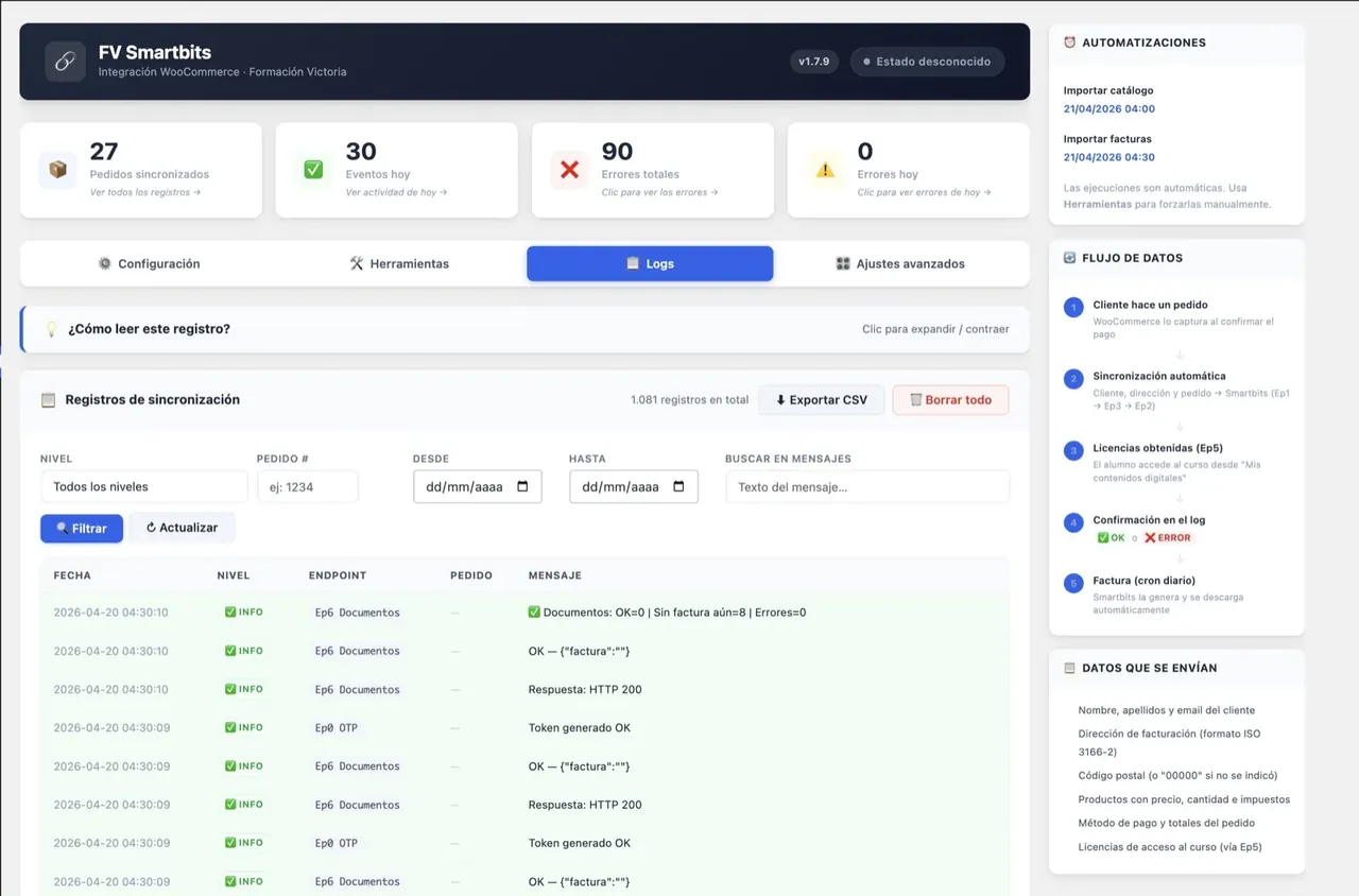 Plugin a la medida: Pagos y plataforma conectados: quien paga queda matriculado al instante.